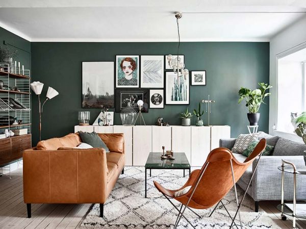 15x Groene muur in woonkamer HOMEASE