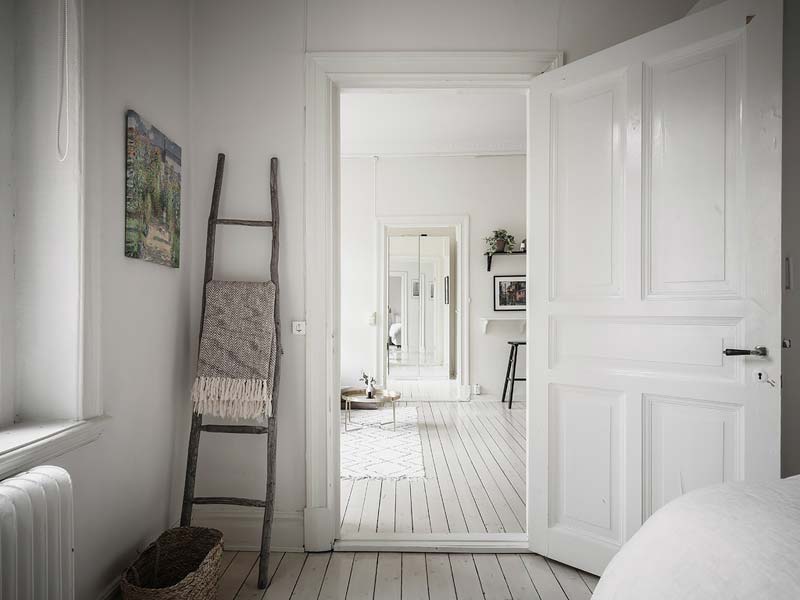 ladder in slaapkamer dekens