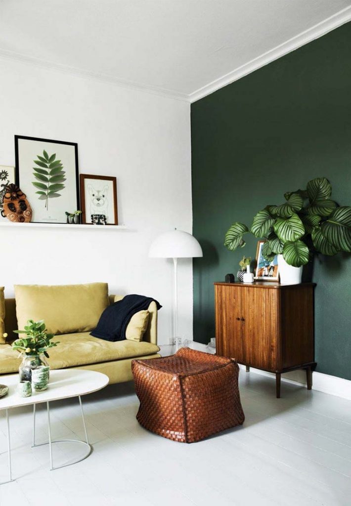 15x Groene muur in woonkamer HOMEASE